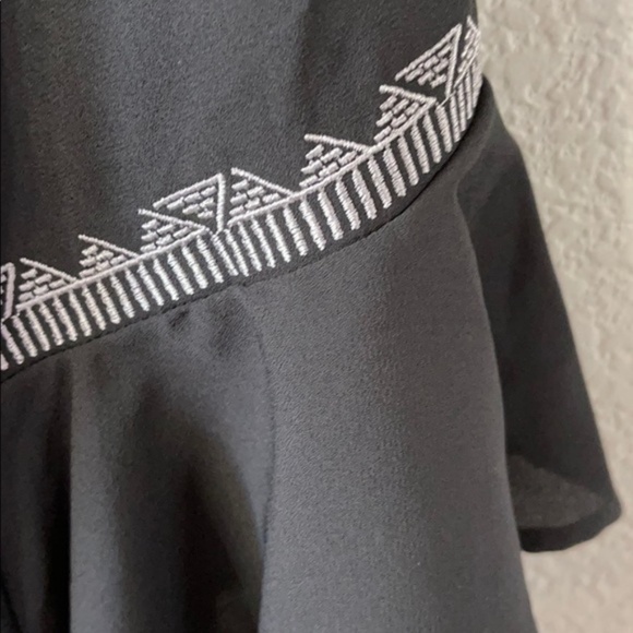 Cruel Denim Women's Georgette black boho western blouse flutter sleeve size L - Picture 8 of 9